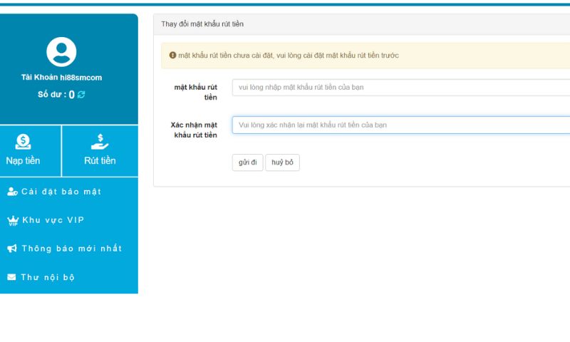 hướng dẫn rút tiền hi88